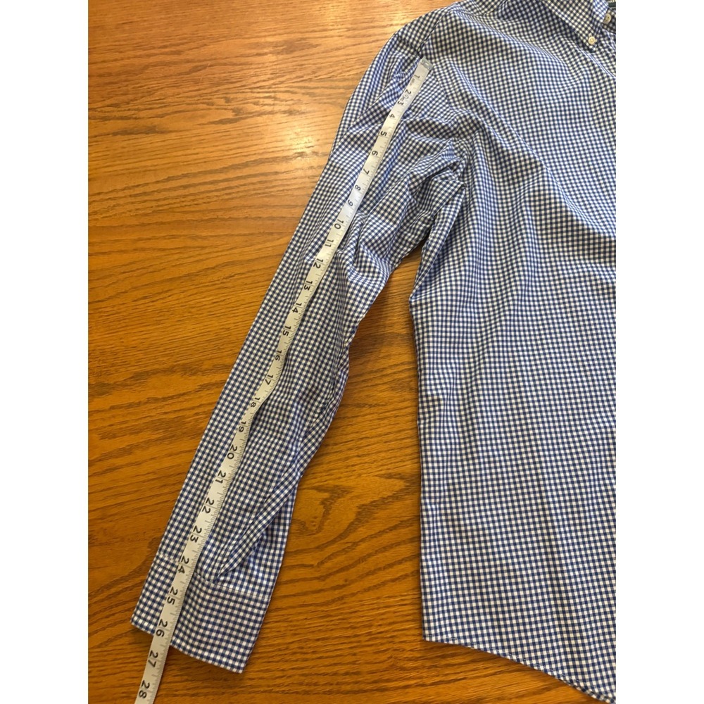 Ralph Lauren Mens XXL Custom Fit Gingham Button Down Shirt Blue White Preppy - Picture 7 of 10